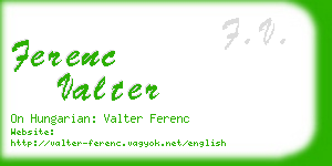 ferenc valter business card